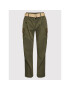 Please Pantaloni din material P0SET05C17 Verde Relaxed Fit - Pled.ro