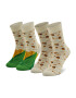 Rainbow Socks Set de 2 perechi de șosete lungi unisex Tasty Popcorn Bej - Pled.ro