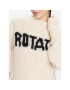 ROTATE Pulover Knit Puff Sleeve RT2287 Écru Regular Fit - Pled.ro