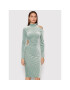 ROTATE Rochie cocktail Alice RT802 Verde Fitted Fit - Pled.ro