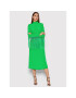 ROTATE Rochie de zi Reba Fringe RT872 Verde Loose Fit - Pled.ro