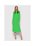 ROTATE Rochie de zi Reba Fringe RT872 Verde Loose Fit - Pled.ro