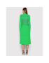 ROTATE Rochie de zi Reba Fringe RT872 Verde Loose Fit - Pled.ro