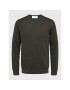 Selected Homme Pulover Berg 16074682 Verde Regular Fit - Pled.ro