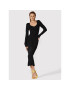 Simple Rochie tricotată SUD043 Negru Slim Fit - Pled.ro