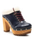 Tommy Hilfiger Șlapi High Heel Clog Mule Monogram FW0FW06884 Bleumarin - Pled.ro