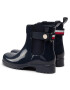 Tommy Hilfiger Cizme de cauciuc Ankle Rainboot With Metal Detail FW0FW06777 Bleumarin - Pled.ro