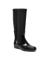 Tommy Hilfiger Cizme de cauciuc Corporate Zipper Long Rainboot FW0FW05964 Negru - Pled.ro