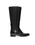 Tommy Hilfiger Cizme de cauciuc Corporate Zipper Long Rainboot FW0FW05964 Negru - Pled.ro