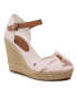 Tommy Hilfiger Espadrile Basic Seersucker High Wedge FW0FW07160 Roz - Pled.ro