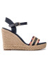 Tommy Hilfiger Espadrile Corporate Webbing High Wedge FW0FW06295 Bleumarin - Pled.ro