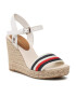 Tommy Hilfiger Espadrile Corporate Wedge FW0FW07086 Alb - Pled.ro