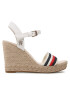 Tommy Hilfiger Espadrile Corporate Wedge FW0FW07086 Alb - Pled.ro