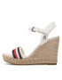 Tommy Hilfiger Espadrile Corporate Wedge FW0FW07086 Alb - Pled.ro