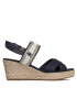 Tommy Hilfiger Espadrile Golden Webbing Mid Wedge FW0FW07090 Bleumarin - Pled.ro