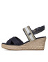 Tommy Hilfiger Espadrile Golden Webbing Mid Wedge FW0FW07090 Bleumarin - Pled.ro