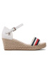 Tommy Hilfiger Espadrile Mid Wedge Corporate FW0FW07078 Écru - Pled.ro