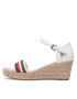 Tommy Hilfiger Espadrile Mid Wedge Corporate FW0FW07078 Écru - Pled.ro