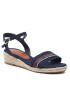 Tommy Hilfiger Espadrile Rope Wedge Sandal T3A7-32777-0048 S Bleumarin - Pled.ro