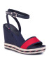 Tommy Hilfiger Espadrile Sporty Textile High Wedge FW0FW04780 Bleumarin - Pled.ro