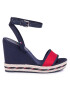 Tommy Hilfiger Espadrile Sporty Textile High Wedge FW0FW04780 Bleumarin - Pled.ro