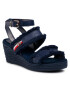 Tommy Hilfiger Espadrile Tommy Fringes Mid Wedge Sandal FW0FW04962 Bleumarin - Pled.ro