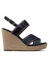 Tommy Hilfiger Espadrile Webbing High Wedge Sandal FW0FW06355 Bleumarin - Pled.ro