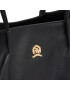 Tommy Hilfiger Geantă Crest Leather Tote AW0AW15230 Negru - Pled.ro