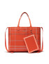 Tommy Hilfiger Geantă Iconic Tommy Tote Check AW0AWI2311 Portocaliu - Pled.ro