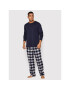 Tommy Hilfiger Pijama Flannel Tee Set UM0UM01976 Negru Regular Fit - Pled.ro