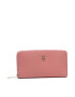 Tommy Hilfiger Portofel Mare de Damă Th Soft Large Za Wallet AW0AW10221 Roz - Pled.ro