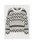 Tommy Hilfiger Pulover Icons Fair Isle WW0WW31437 Alb Oversize - Pled.ro