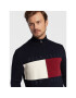 Tommy Hilfiger Pulover Structure Flag MW0MW25343 Bleumarin Regular Fit - Pled.ro