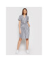 Tommy Hilfiger Rochie tip cămașă Cot Poplin WW0WW30352 Gri Regular Fit - Pled.ro