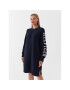 Tommy Hilfiger Rochie tricotată WW0WW39375 Bleumarin Relaxed Fit - Pled.ro