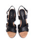 Tommy Hilfiger Sandale Corporate Leather Wadge Sandal FW0FW04734 Negru - Pled.ro