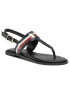 Tommy Hilfiger Sandale Corporate Letaher Fat Sandal FW0FW04840 Negru - Pled.ro