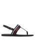 Tommy Hilfiger Sandale Corporate Th Webbing Flat Sandal FW0FW06543 Negru - Pled.ro