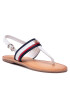 Tommy Hilfiger Sandale Corporate Webbing Flat Sandal FW0FW06232 Alb - Pled.ro