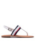 Tommy Hilfiger Sandale Corporate Webbing Flat Sandal FW0FW06232 Alb - Pled.ro