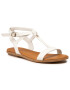 Tommy Hilfiger Sandale Feminine Leather Flat Sandal FW0FW05628 Alb - Pled.ro