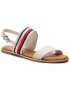 Tommy Hilfiger Sandale Flat Sandal Corporate Ribbon FW0FW04049 Alb - Pled.ro