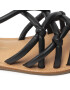 Tommy Hilfiger Sandale Flat Strappy Sandal FW0FW06668 Negru - Pled.ro