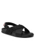 Tommy Hilfiger Sandale Mix Materials Strappy Sandal FM0FM04068 Negru - Pled.ro