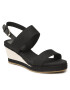 Tommy Hilfiger Sandale Rope Webbing Mid Wedge FW0FW07092 Negru - Pled.ro