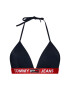 Tommy Jeans Bikini partea de sus Triangle Fixed UW0UW02938 Bleumarin - Pled.ro