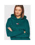 Tommy Jeans Bluză Center Badge DW0DW10403 Verde Relaxed Fit - Pled.ro