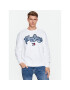 Tommy Jeans Bluză College Pop DM0DM16383 Alb Relaxed Fit - Pled.ro