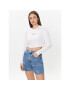 Tommy Jeans Bluză Essential Logo DW0DW15443 Alb Cropped Fit - Pled.ro