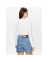 Tommy Jeans Bluză Essential Logo DW0DW15443 Alb Cropped Fit - Pled.ro